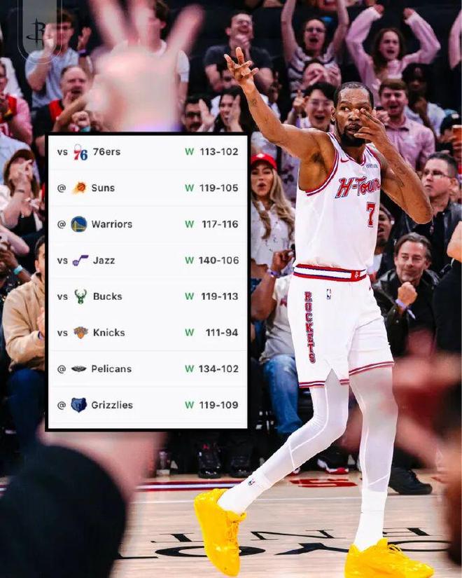 火箭大胜76人杜兰特关键三分锁定胜局